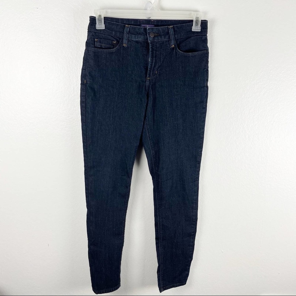 NYDJ Dark Wash Mid Rise Super Skinny Lift Tuck Technology Jeans, Size 6